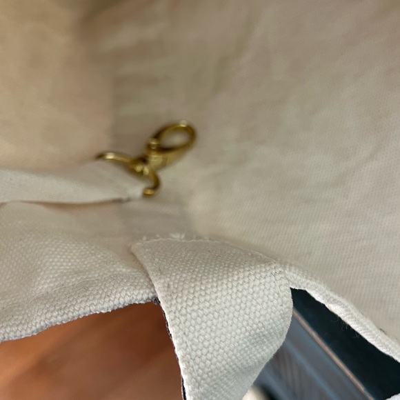 Lands’ End boat and tote navy and white medium bag - Picture 5 of 8